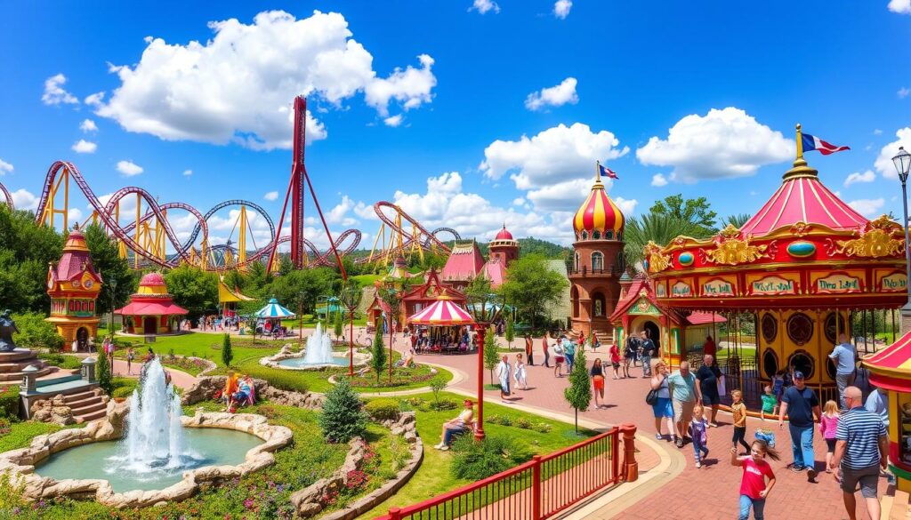 Adventure theme parks for family-friendly attractions